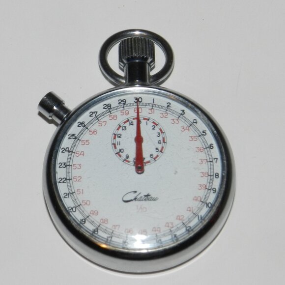 Vintage Chateau Stop Watch 1/10 Time Piece Pocket Timer WORKS - Picture 1 of 13